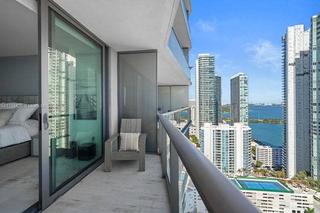 balcony with a water view