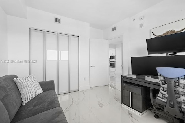 460 NE 28th St Unit 3205, Miami, FL 33137 - living area with light marble finish floors