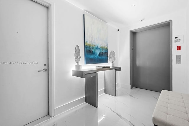 460 NE 28th St Unit 3205, Miami, FL 33137 - misc room featuring elevator and marble tiled floors