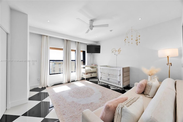 1800 NE 114th St Unit Ph05, Miami, FL 33181 - bedroom featuring ceiling fan and a nursery area