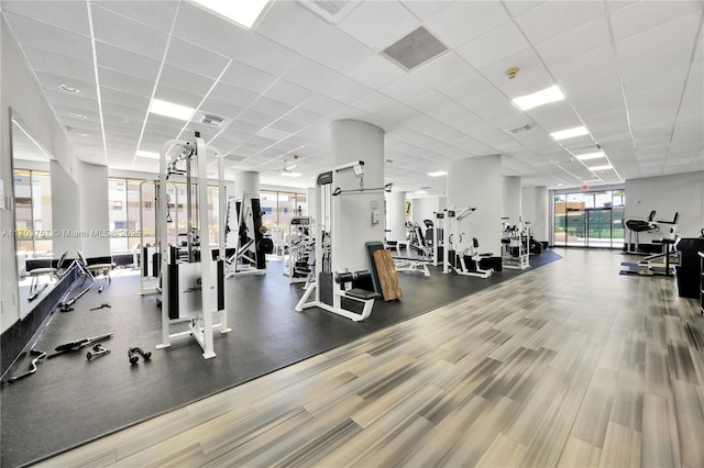 1800 NE 114th St Unit Ph05, Miami, FL 33181 - workout area featuring a paneled ceiling