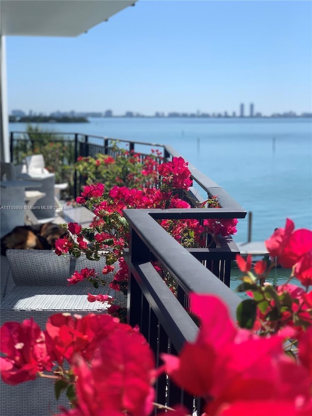 balcony with a water view