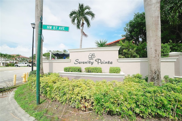 view of community sign