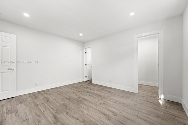 empty room featuring light hardwood / wood-style flooring