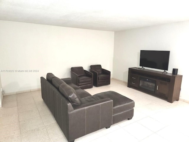 view of tiled living room