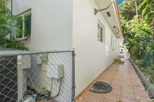 view of property exterior featuring central air condition unit