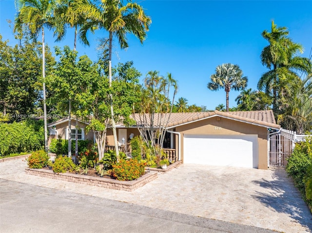 view of front of home featuring a garage