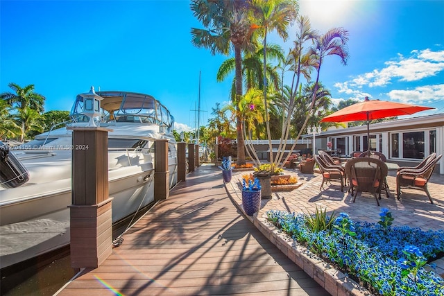 dock area with a patio area