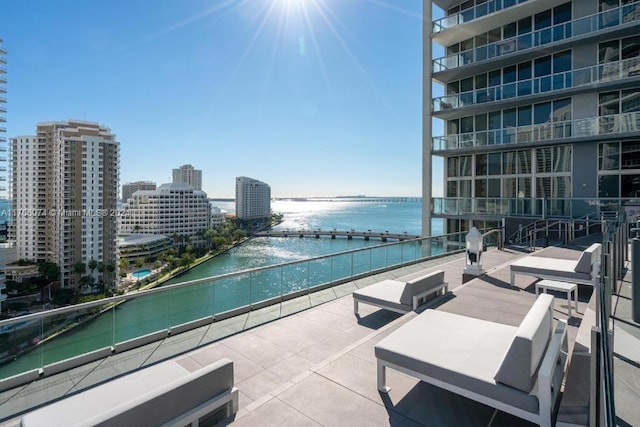 balcony with a water view