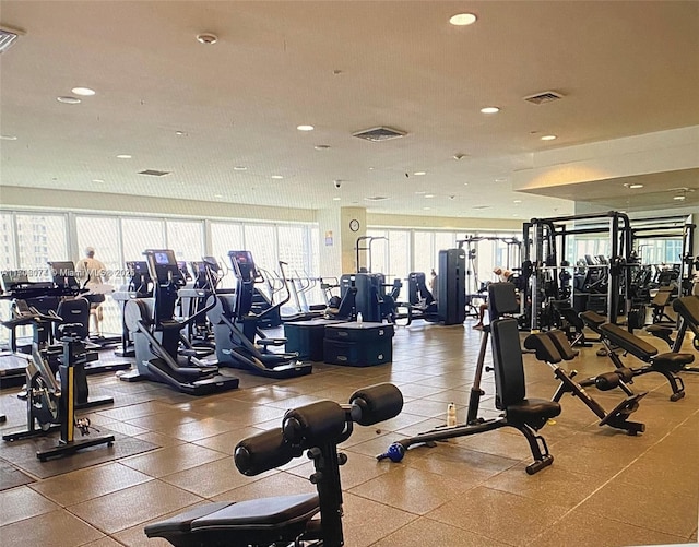 465 Brickell Ave Unit 4004, Miami, FL 33131 - workout area featuring recessed lighting