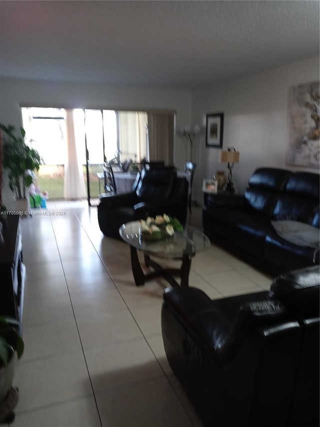 view of tiled living room