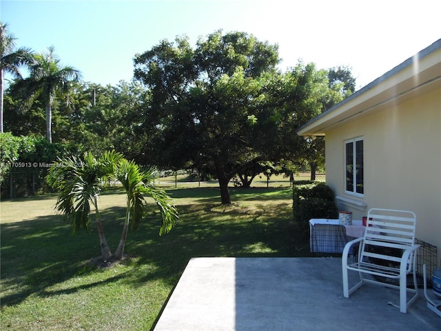 view of yard with a patio area