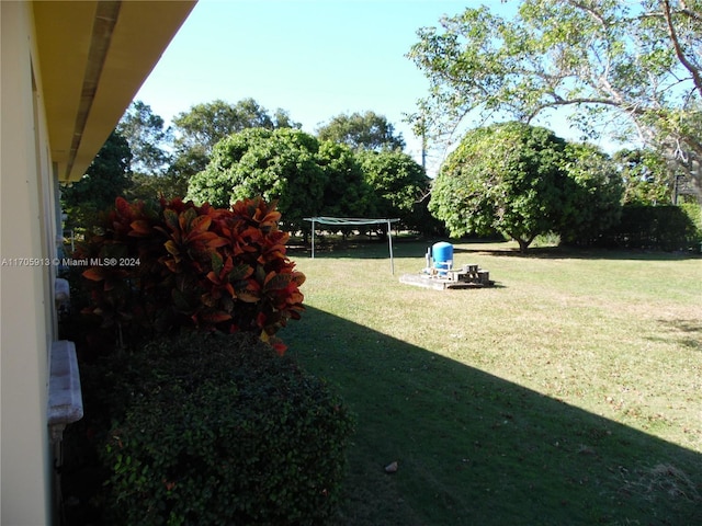 view of yard featuring a trampoline