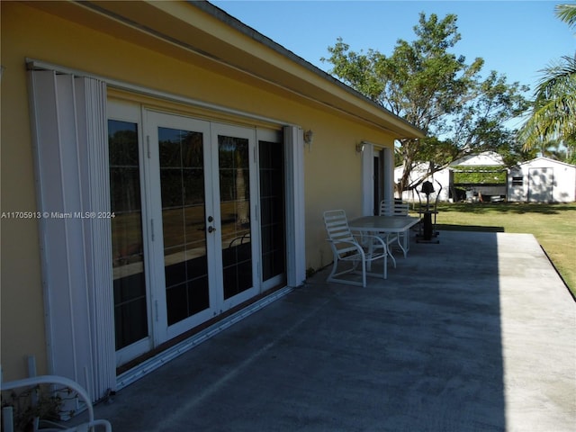 view of patio with french doors