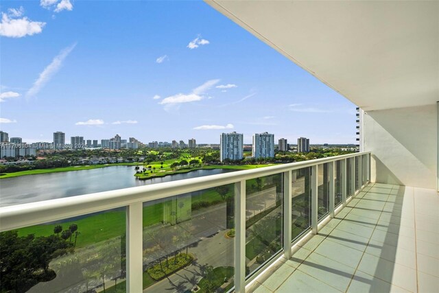 balcony with a water view