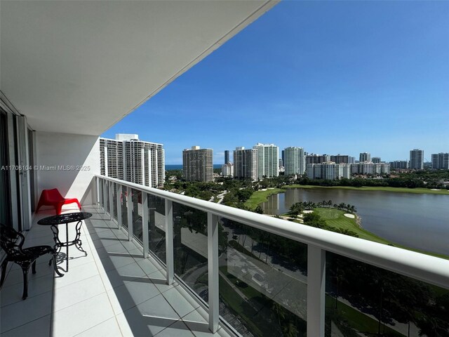 balcony with a water view