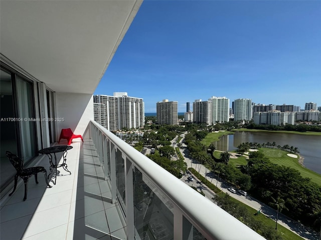 balcony with a water view