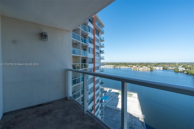 balcony with a water view