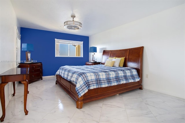 1400 SW 131st Way Unit 401Q, Pembroke Pines, FL 33027 - bedroom with marble look tile flooring