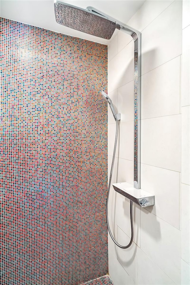 interior details with tiled shower