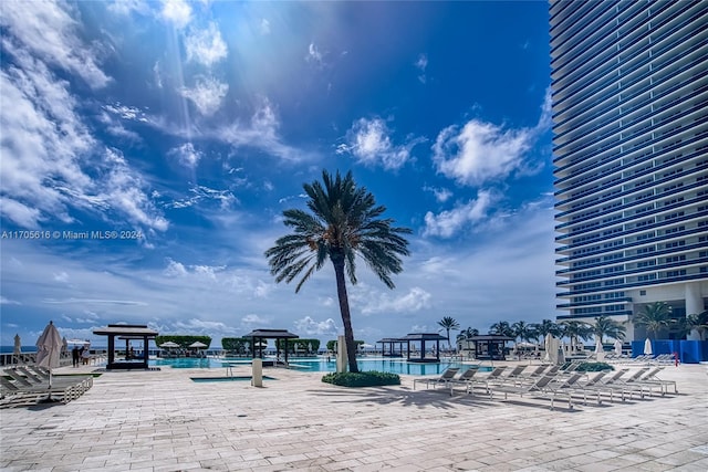 view of pool with a patio area