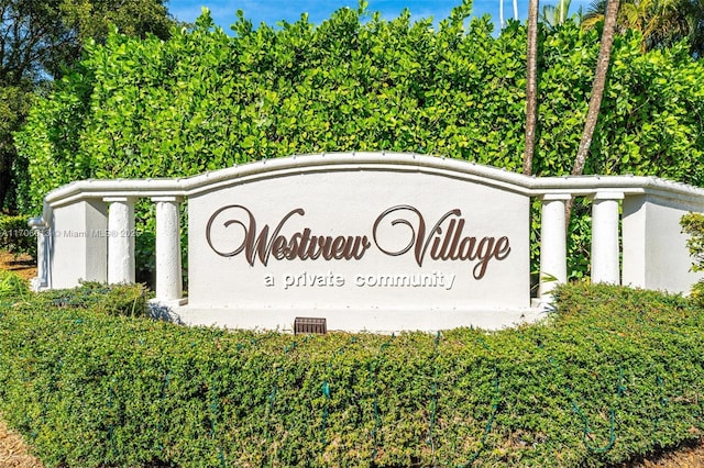 view of community sign