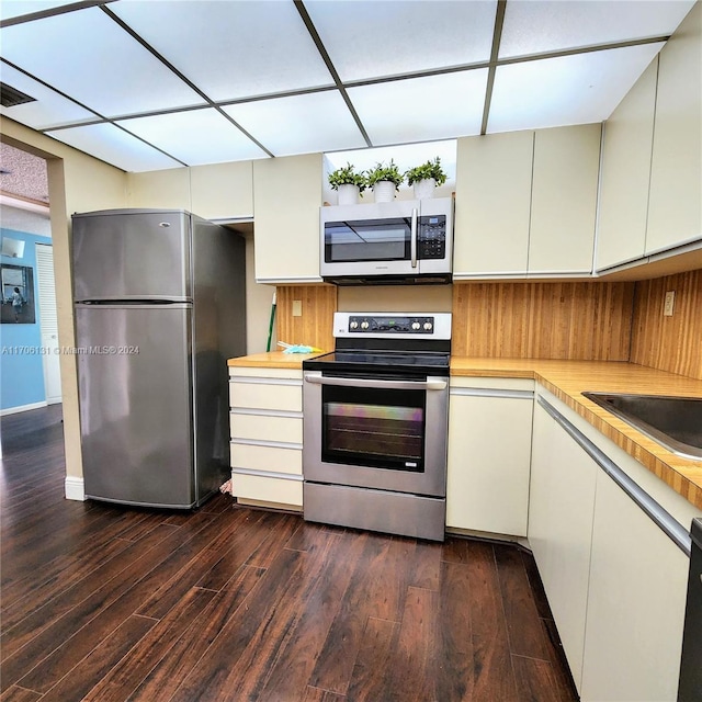 kitchen featuring dark hardwood / wood-style flooring, sink, and appliances with stainless steel finishes