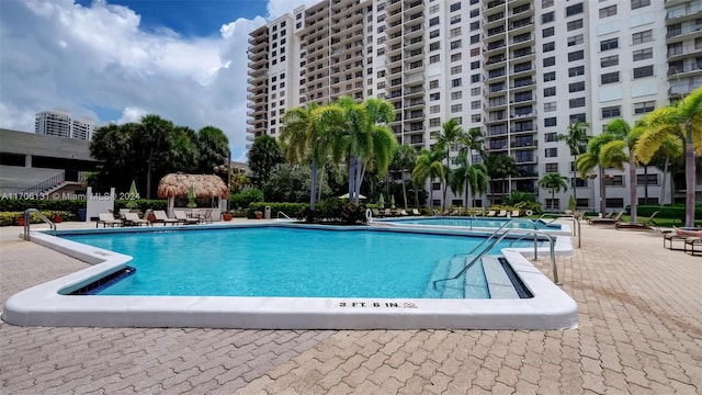 view of pool with a patio area