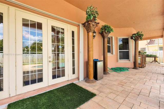 view of patio featuring french doors