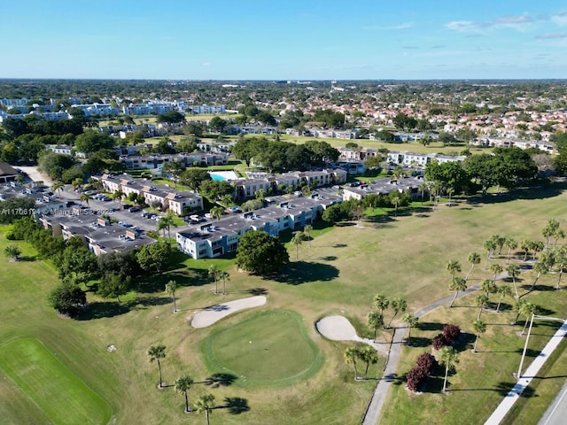 bird's eye view with golf course view