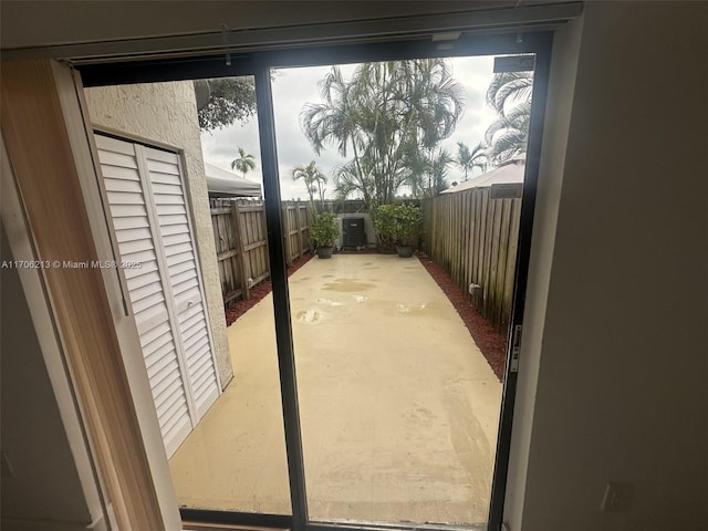 interior space with a patio area