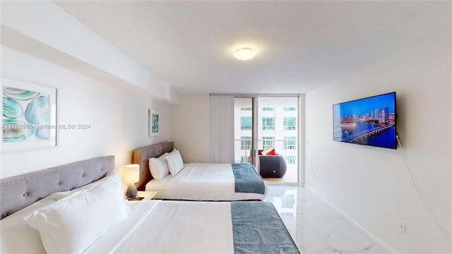 bedroom featuring a textured ceiling