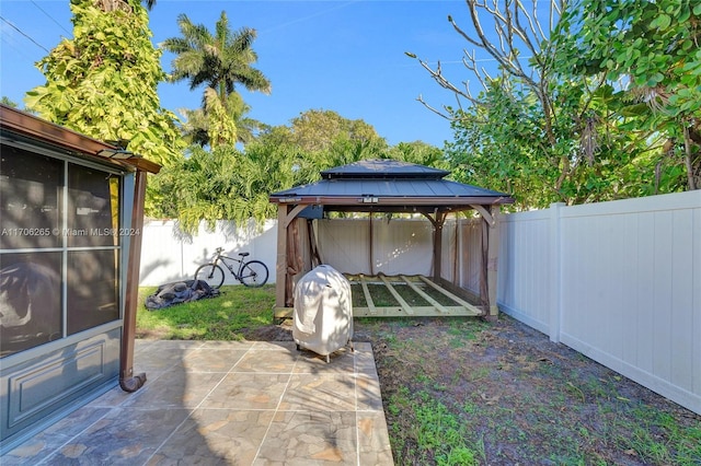 view of patio with a gazebo