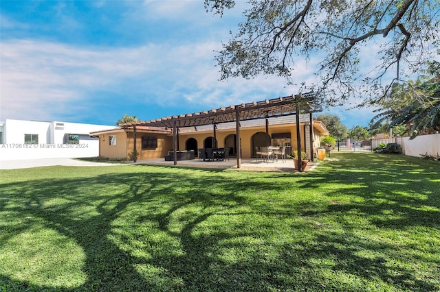 50 SW 130th Ave, Miami, FL 33184 - back of house featuring a pergola, a yard, and a patio area