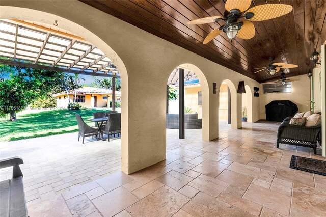 50 SW 130th Ave, Miami, FL 33184 - view of patio featuring ceiling fan and an outdoor hangout area