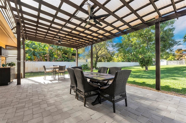 50 SW 130th Ave, Miami, FL 33184 - view of patio / terrace with a pergola and ceiling fan