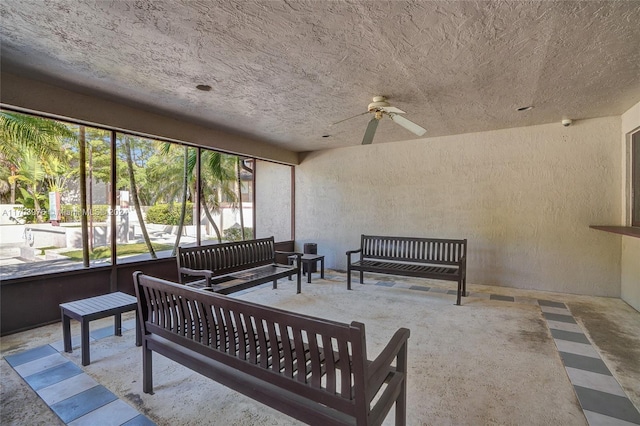 bedroom featuring concrete flooring