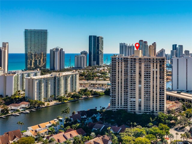 view of city featuring a water view