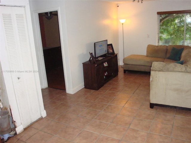 view of tiled living room