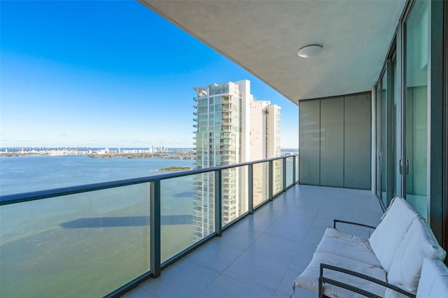 balcony with a water view