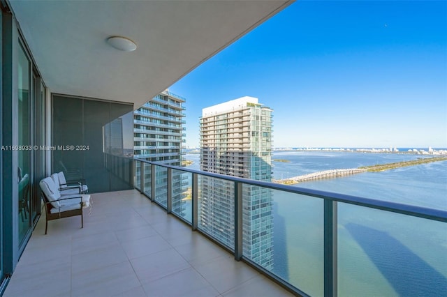 balcony with a water view