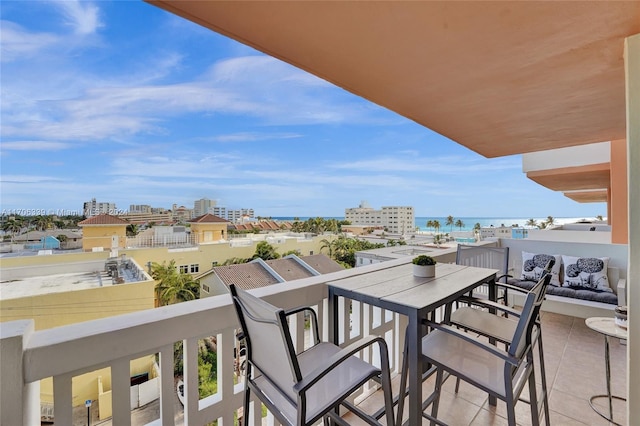 balcony with a water view