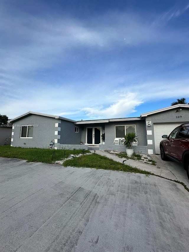 view of front of house with a garage