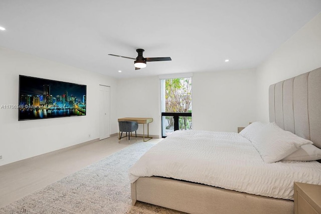 bedroom with ceiling fan