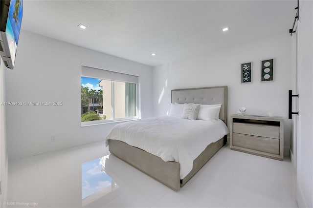 bedroom with tile patterned flooring