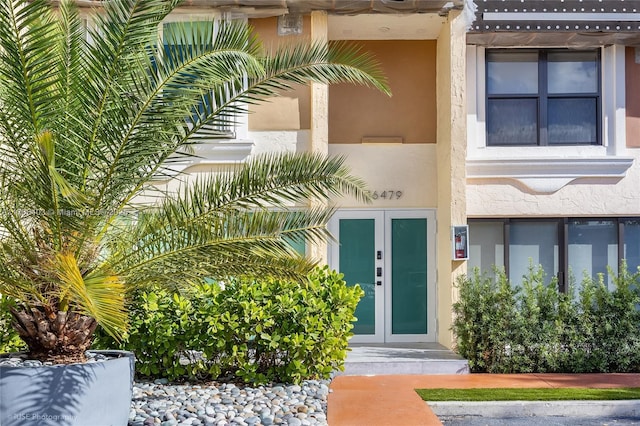 view of exterior entry with french doors