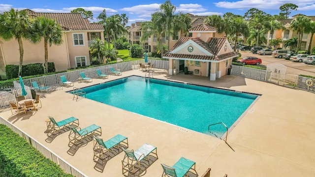 view of pool featuring a patio area