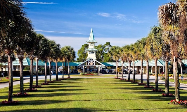 view of community featuring a yard