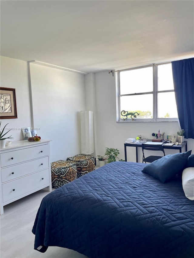 bedroom featuring light hardwood / wood-style flooring