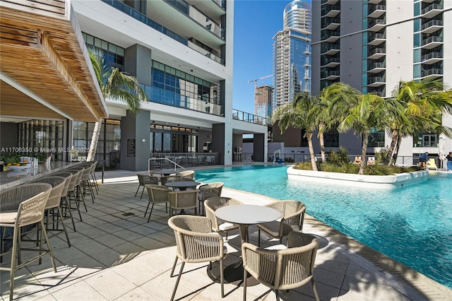 view of pool with a patio area